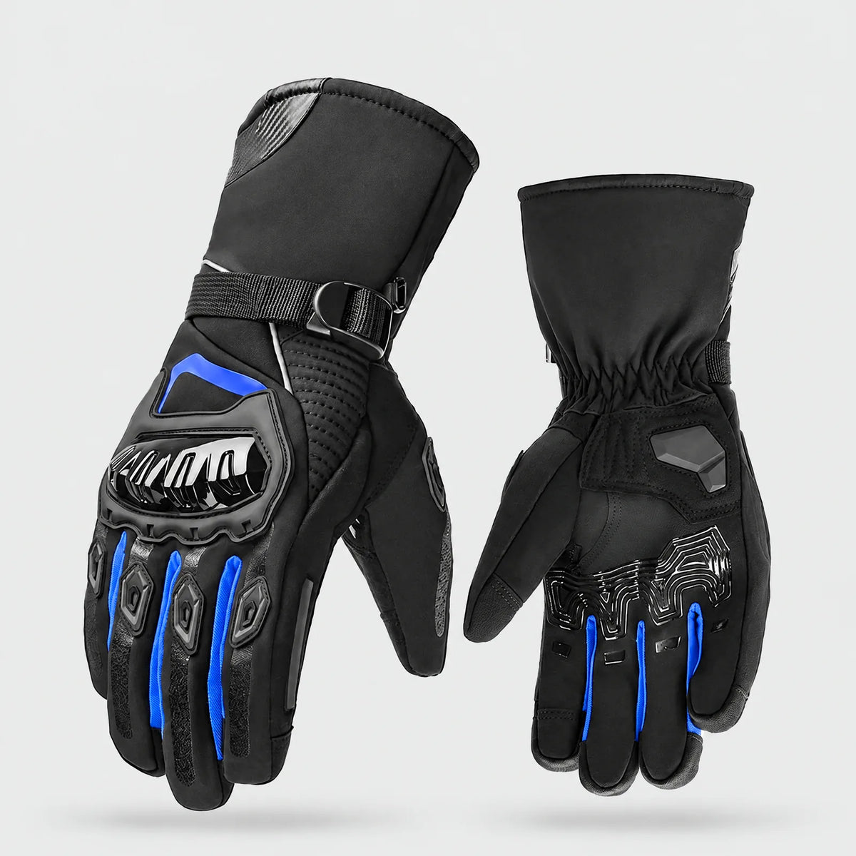 Alpenwarm winter motorcycle gloves in black/blue