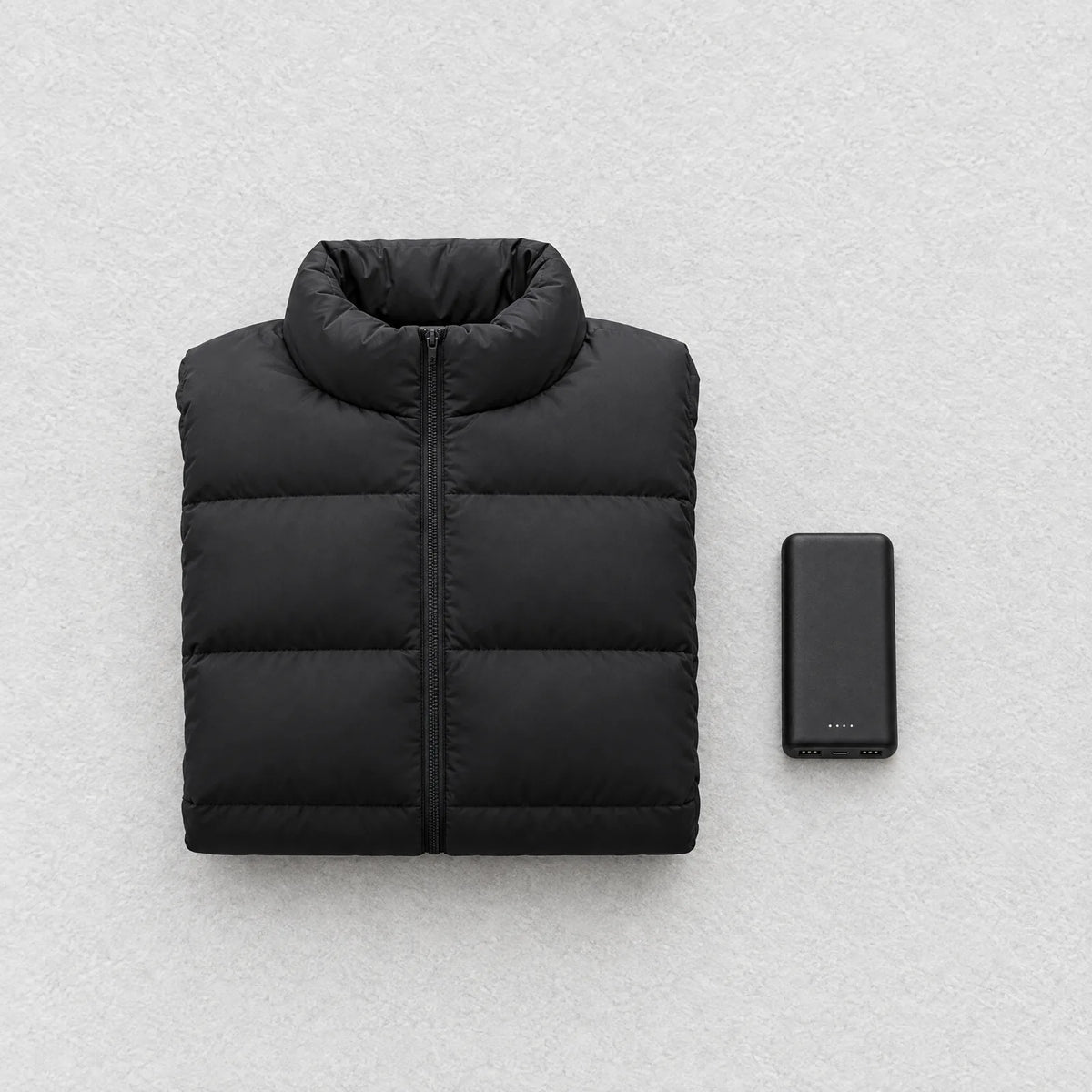 In the box: heated puffer jacket and 5,000 mAh power bank